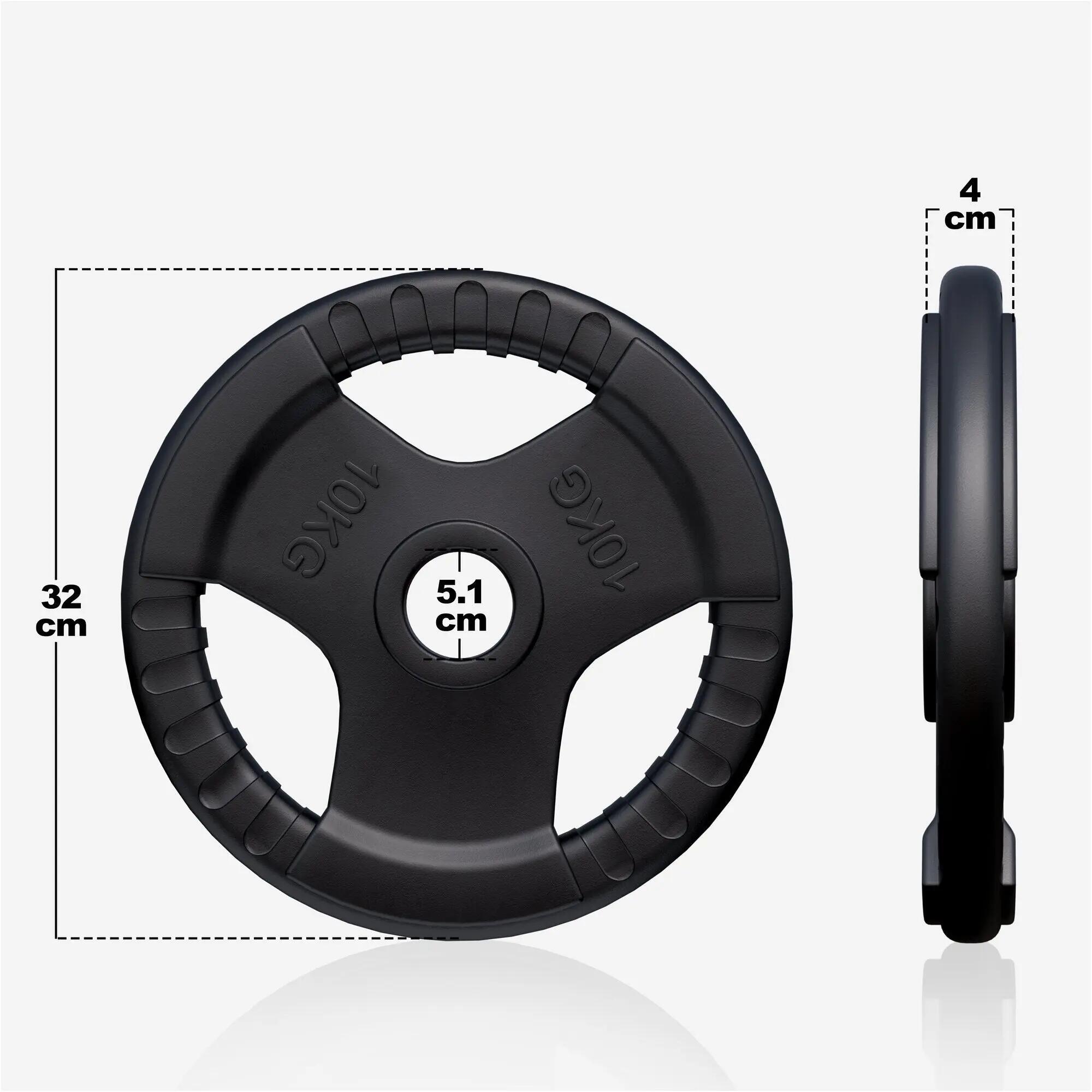 Hantelscheibe 50/51mm Gummi Gripper 10 KG 5/15