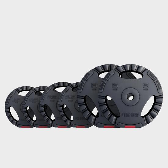 Hantelscheiben - 10 kg Gewichte, 30/31mm Bohrung, Tri-Grip, Kunststoff