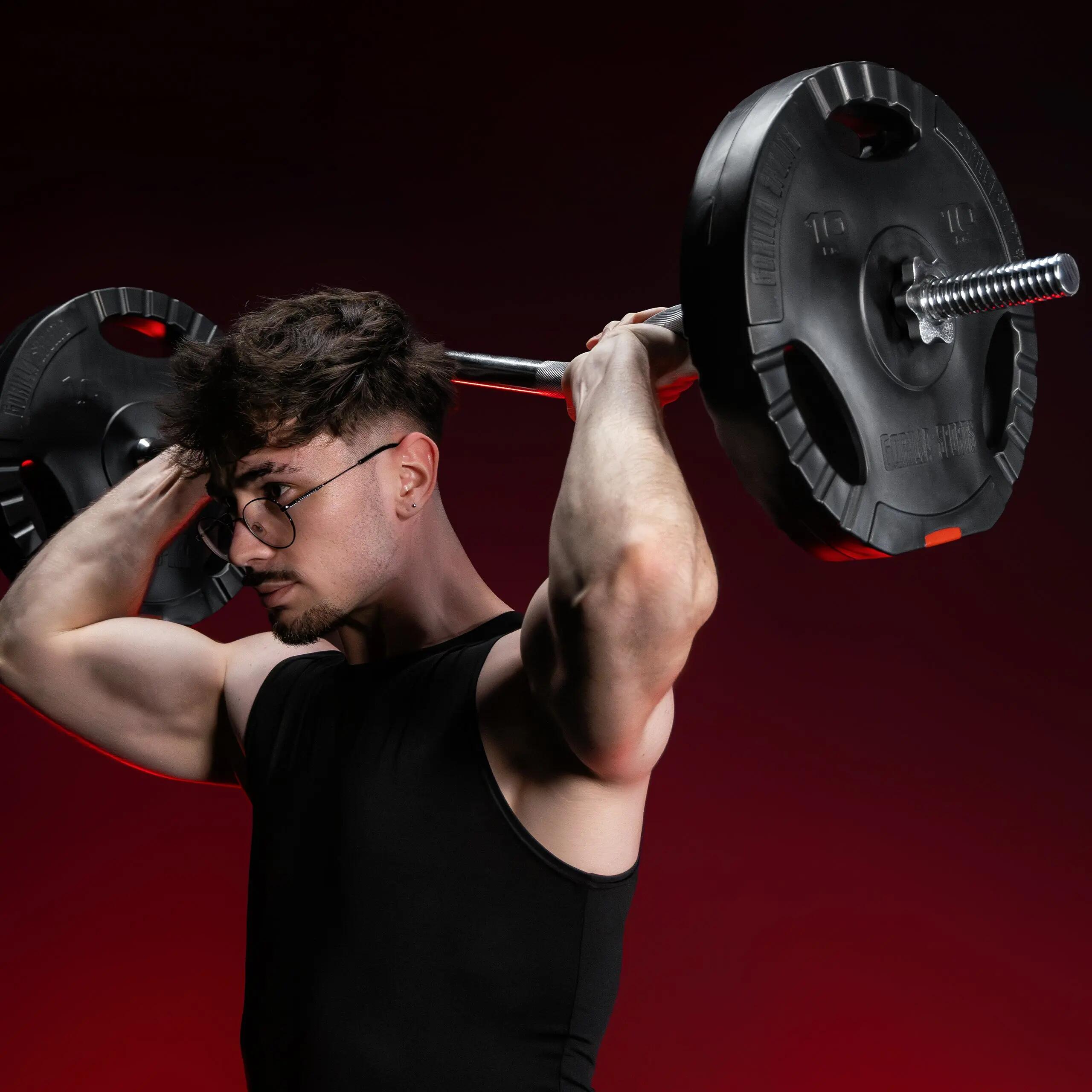 Barre curl GORILLA SPORTS 30 mm chromée 120 cm, poignée antidérapante 7/9