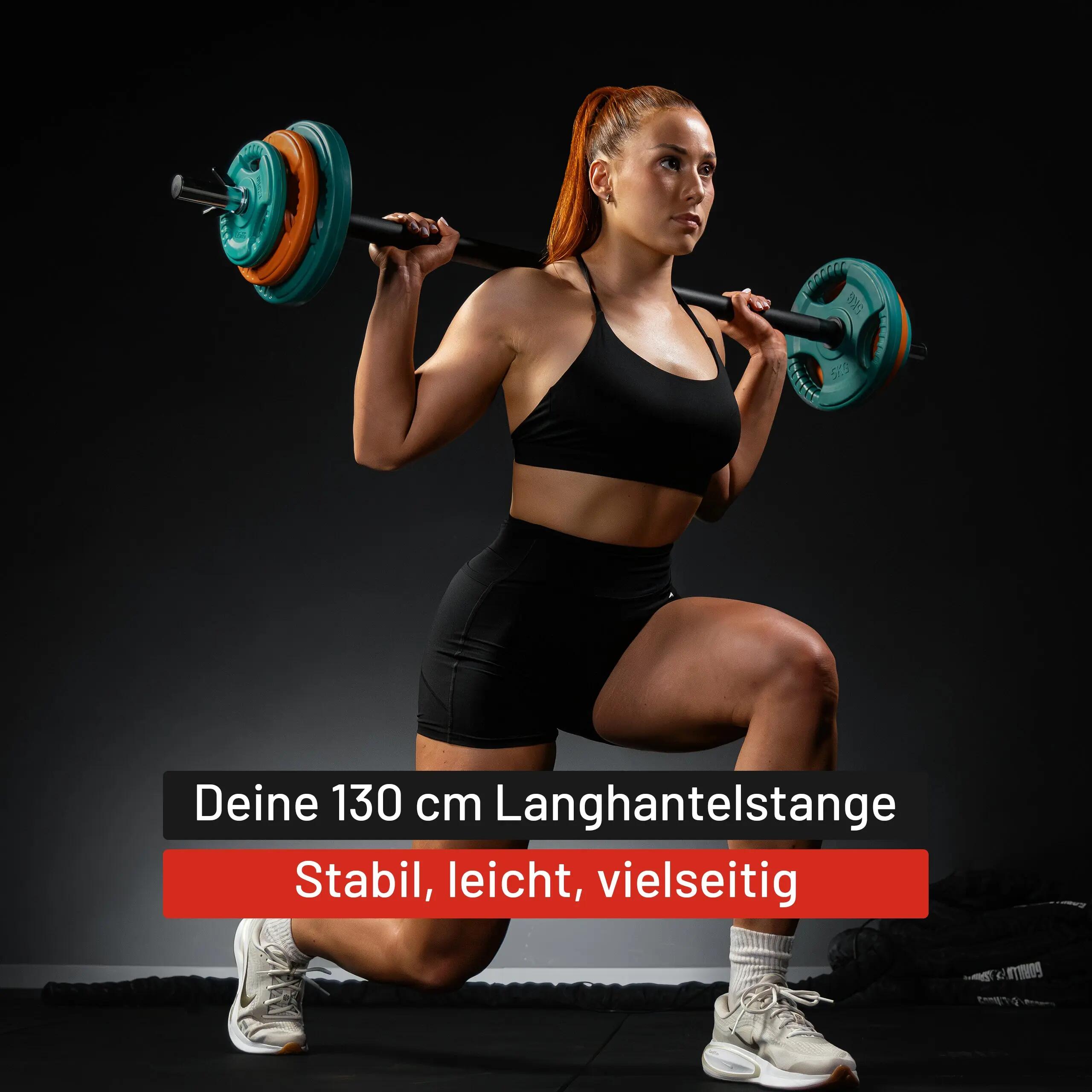 Aerobic Halterstang - Barbell - 130 cm - 30 mm - Incl. Veersluiting 3/9