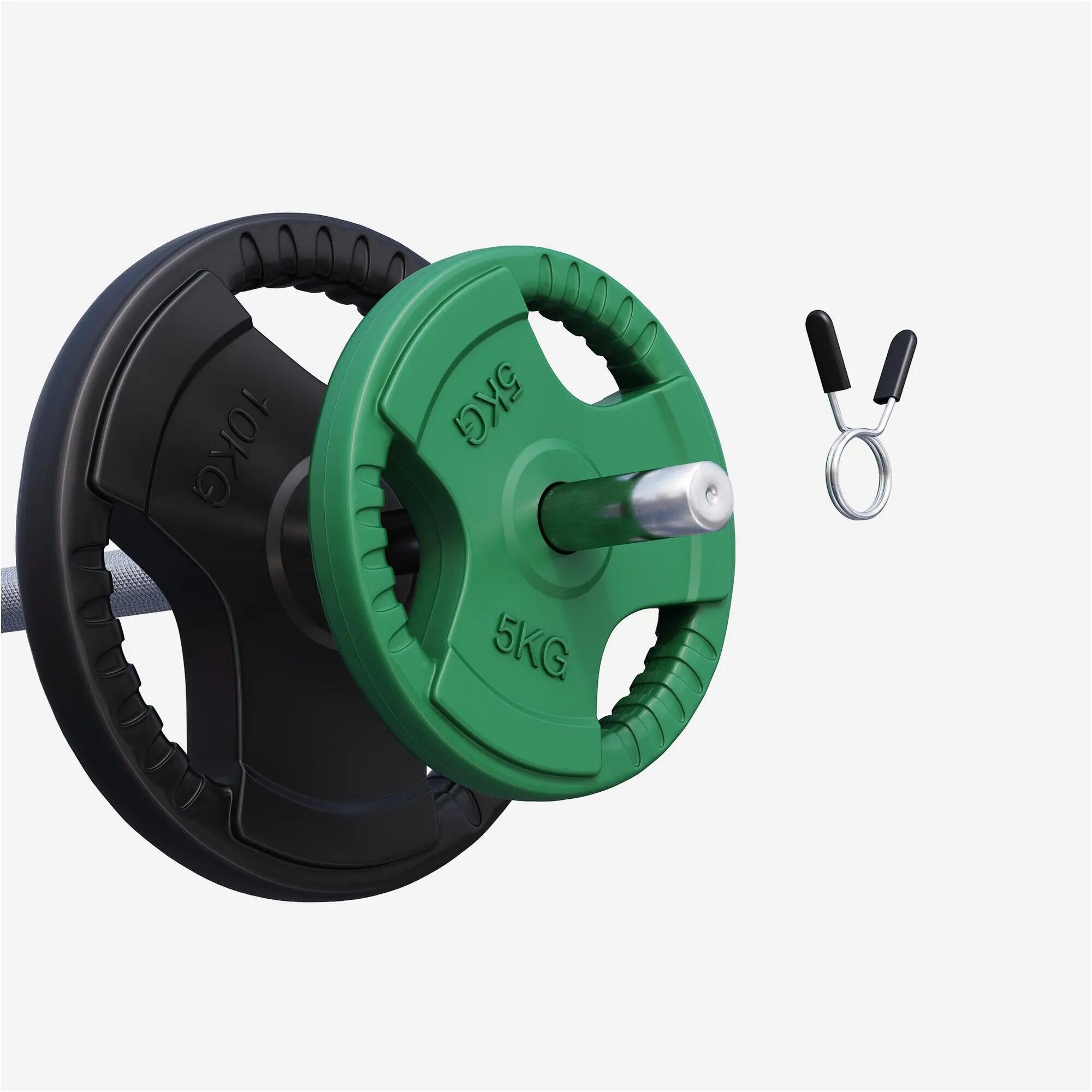 Gorilla Sports Sada zátěžových kotoučů 2×5 kg + 2×10 kg (gumovaná) 5/9