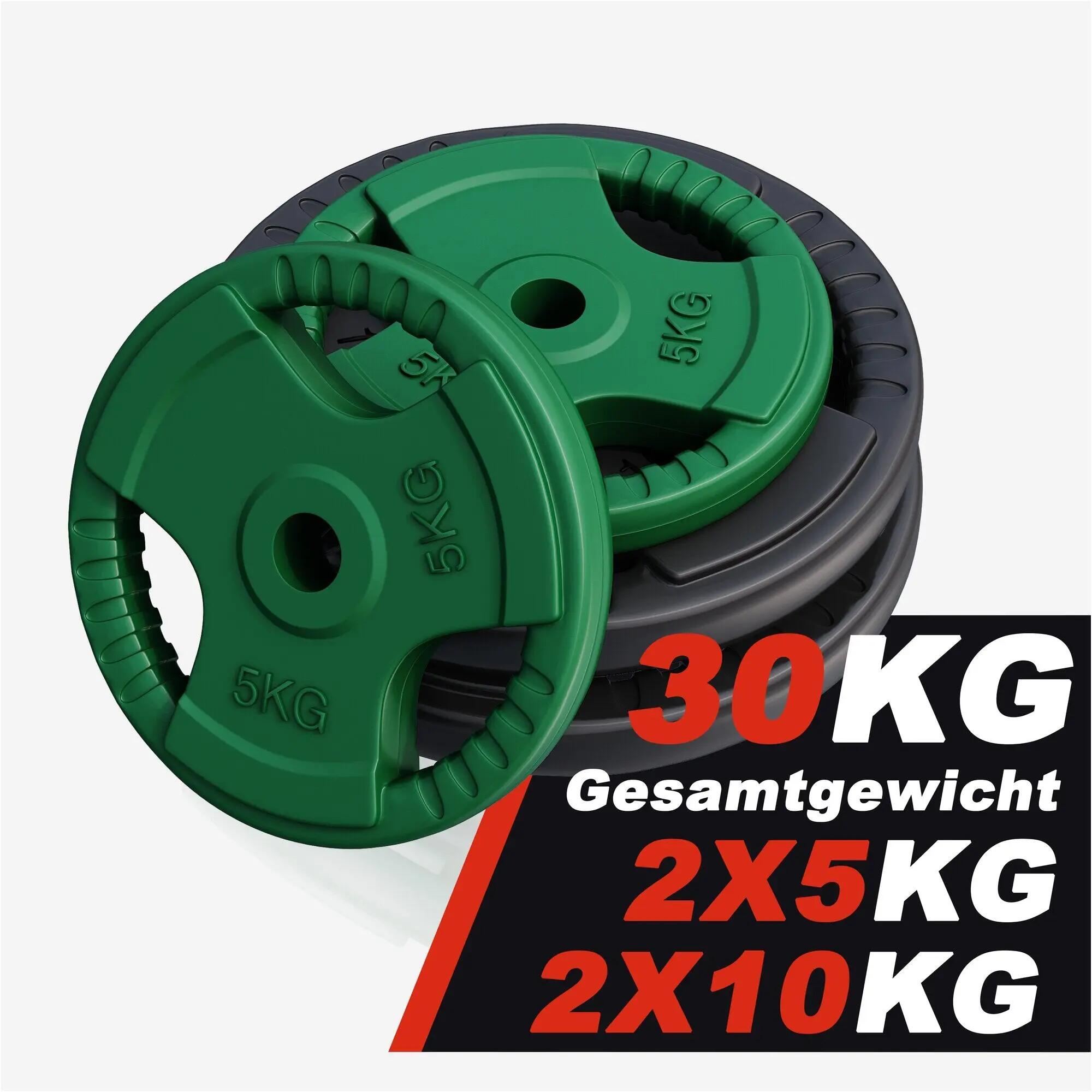 Gorilla Sports Sada zátěžových kotoučů 2×5 kg + 2×10 kg (gumovaná) 4/9