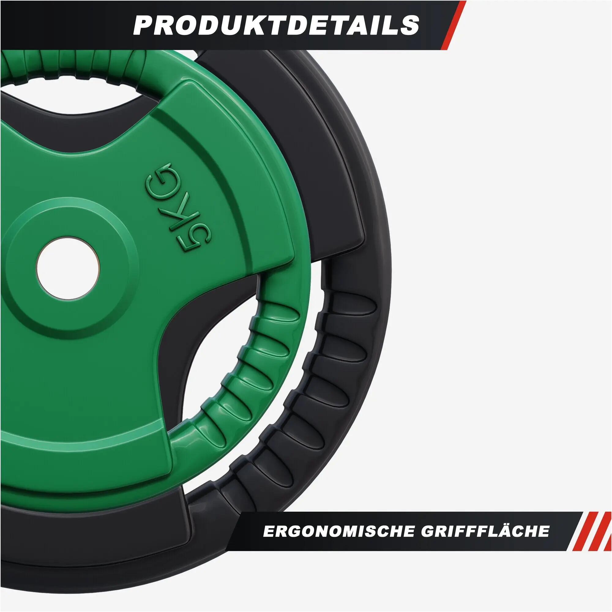 Gorilla Sports Sada zátěžových kotoučů 2×5 kg + 2×10 kg (gumovaná) 2/9