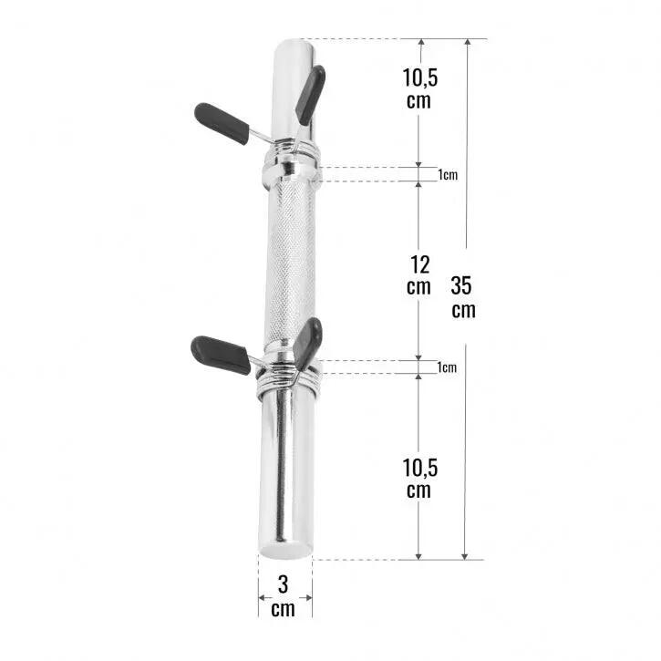 Barre d'haltère Gorilla Sports 35 cm acier chromé Ø30 mm 2,5 kg 7/13