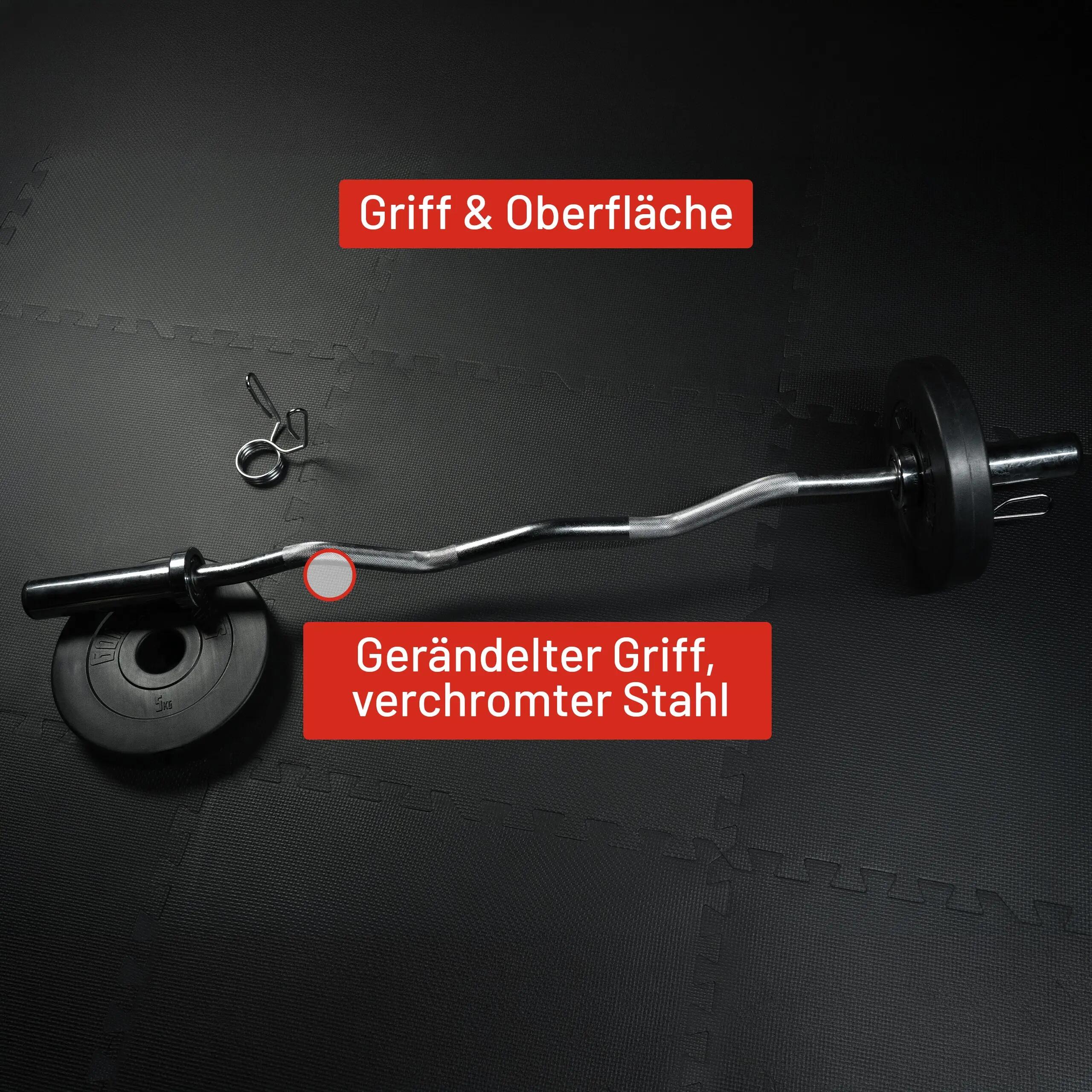 Olympische EZ Curl Stang Halter - 120 cm - 50 mm - Veersluiting 4/10