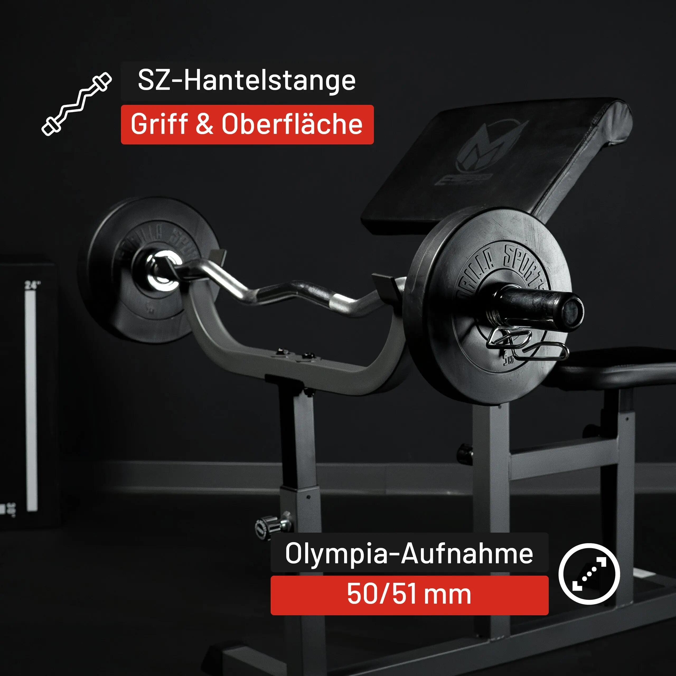 Olympische EZ Curl Stang Halter - 120 cm - 50 mm - Veersluiting 2/10