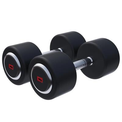 Dumbbellset 30 kg - 2 x 15 kg - vaste halters - rubber