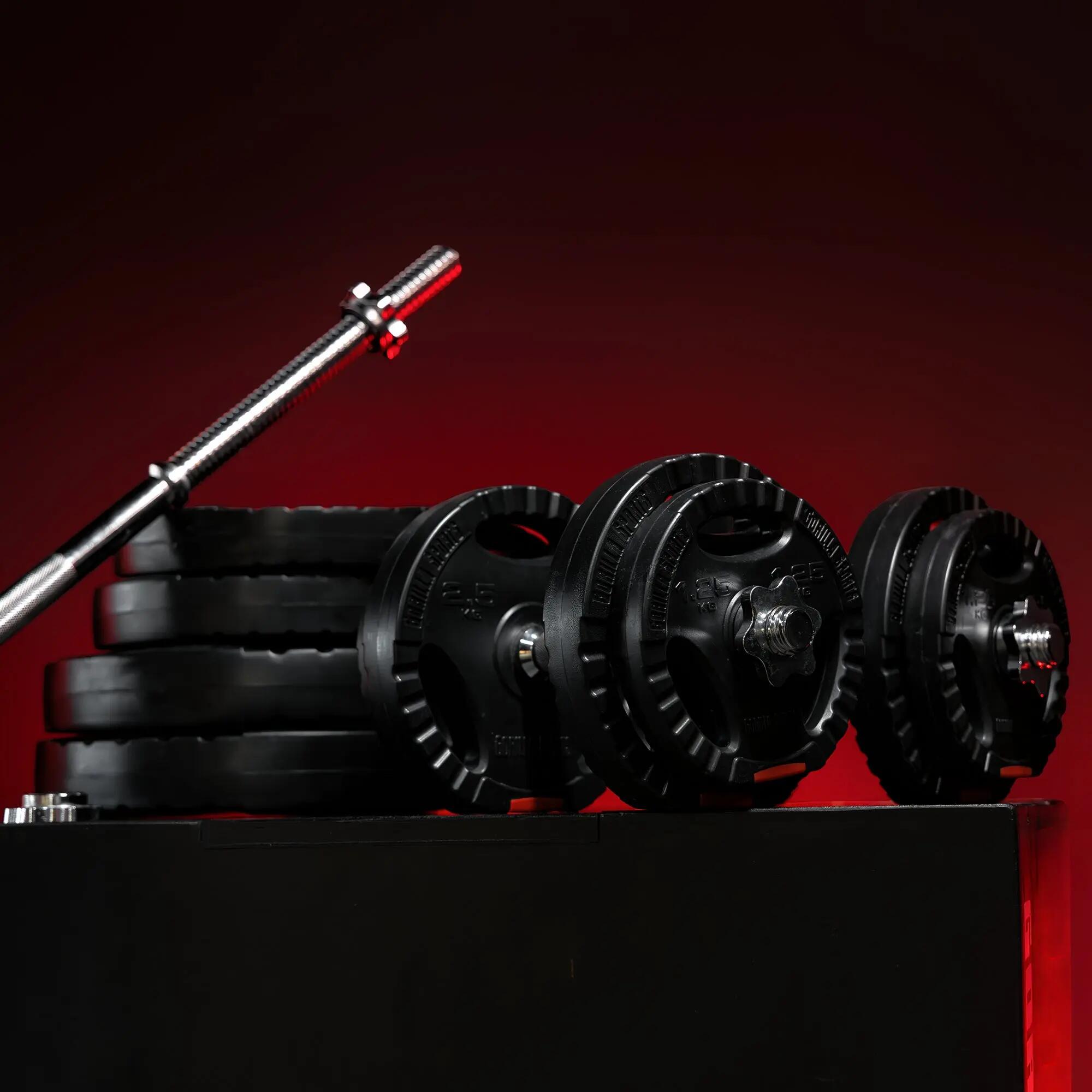 Set de barres d'haltère avec disques de poids 13/14