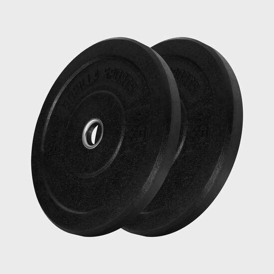 Disques Bumper GORILLA SPORTS Hi Temp 5–25 kg noir, alésage 51 mm