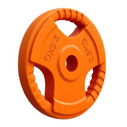 Disques caoutchouc GORILLA SPORTS avec poignées, 30 KG