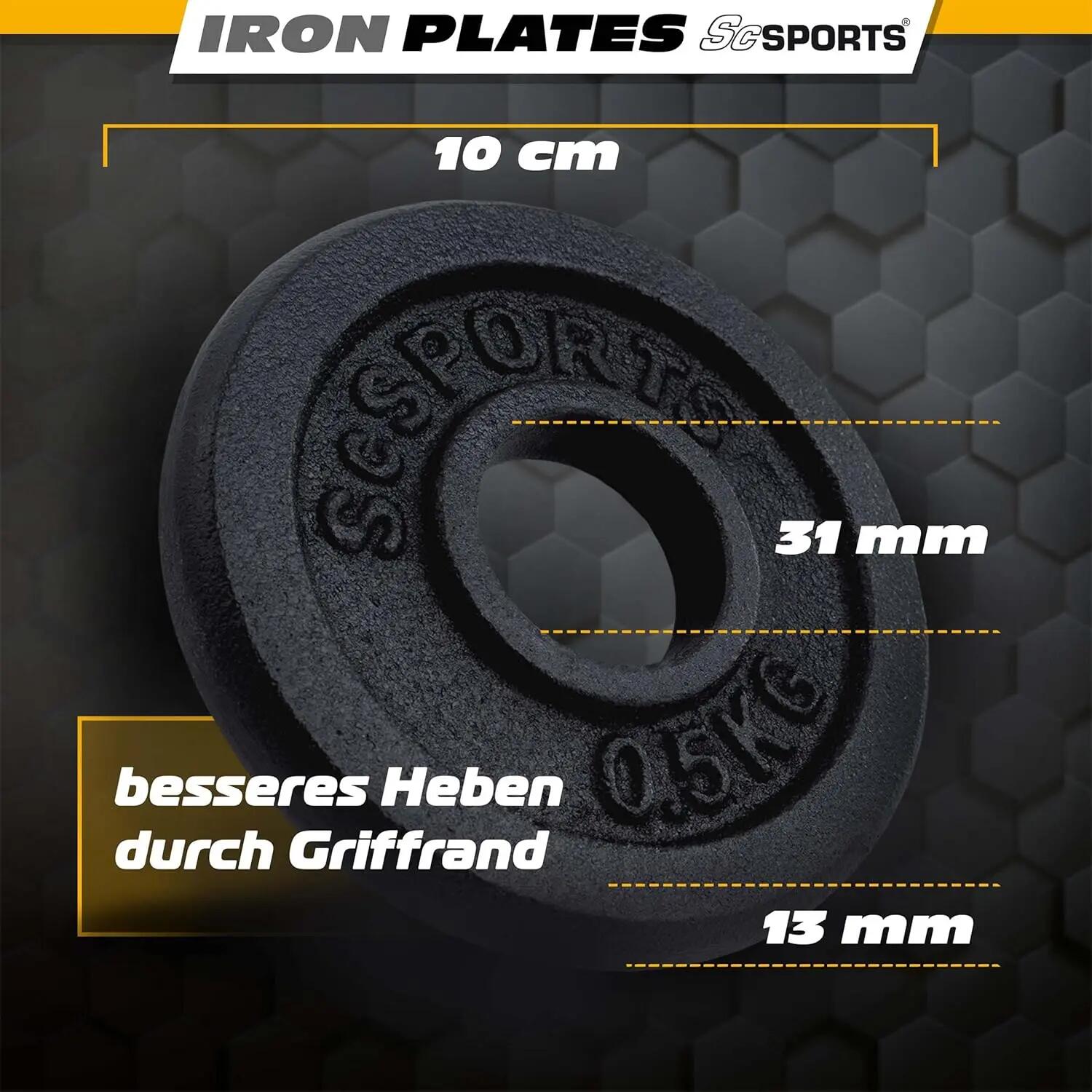 Hantelscheiben-Set 30/31 mm 2 KG (4 x 0.5 KG) 4/6