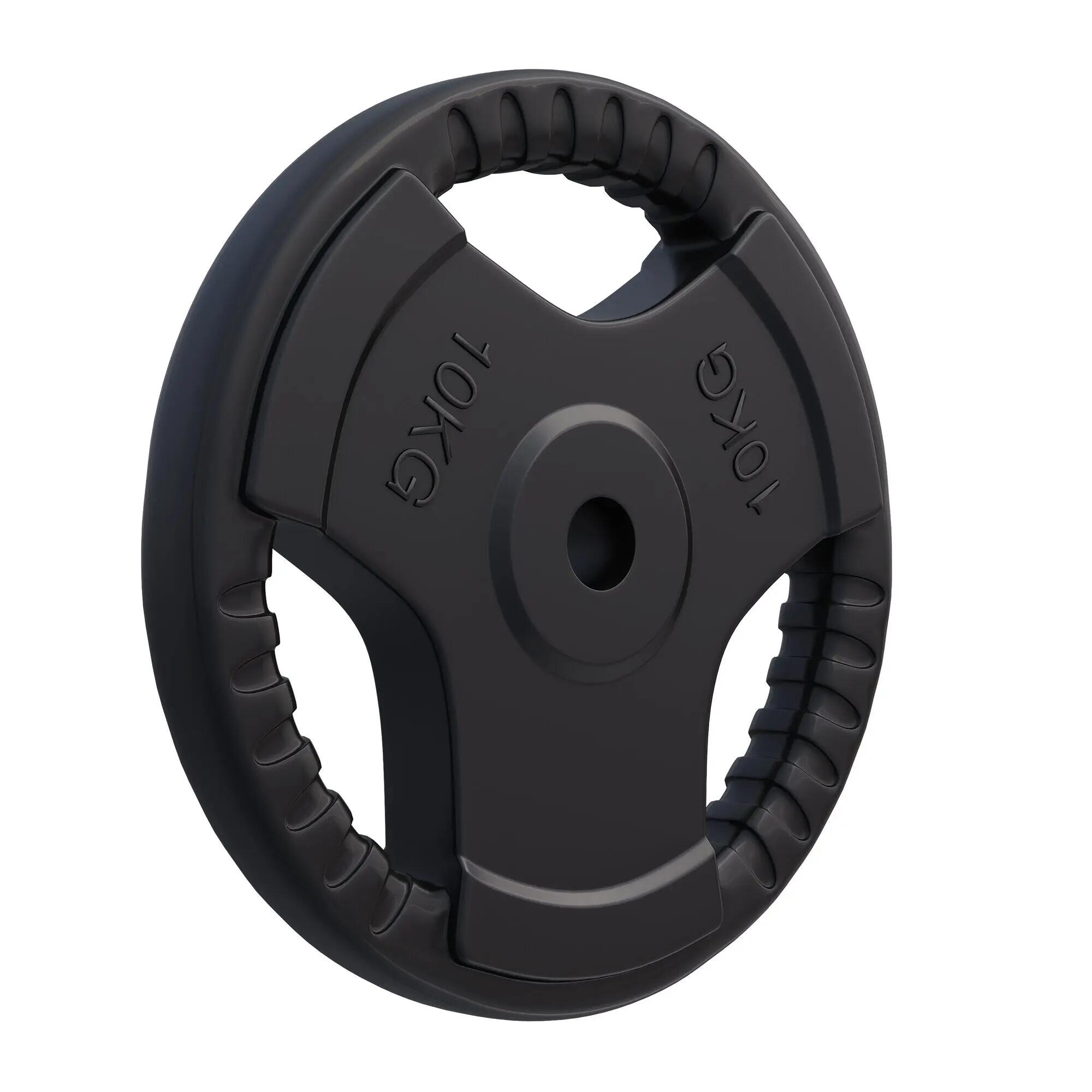 Discuri Cauciucate,  Discuri din fier cauciucat cu maner 1,25-25Kg 30/31m
