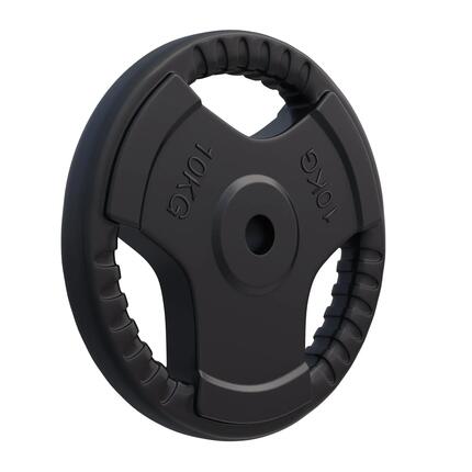 Disques caoutchouc GORILLA SPORTS avec poignées, 30 KG