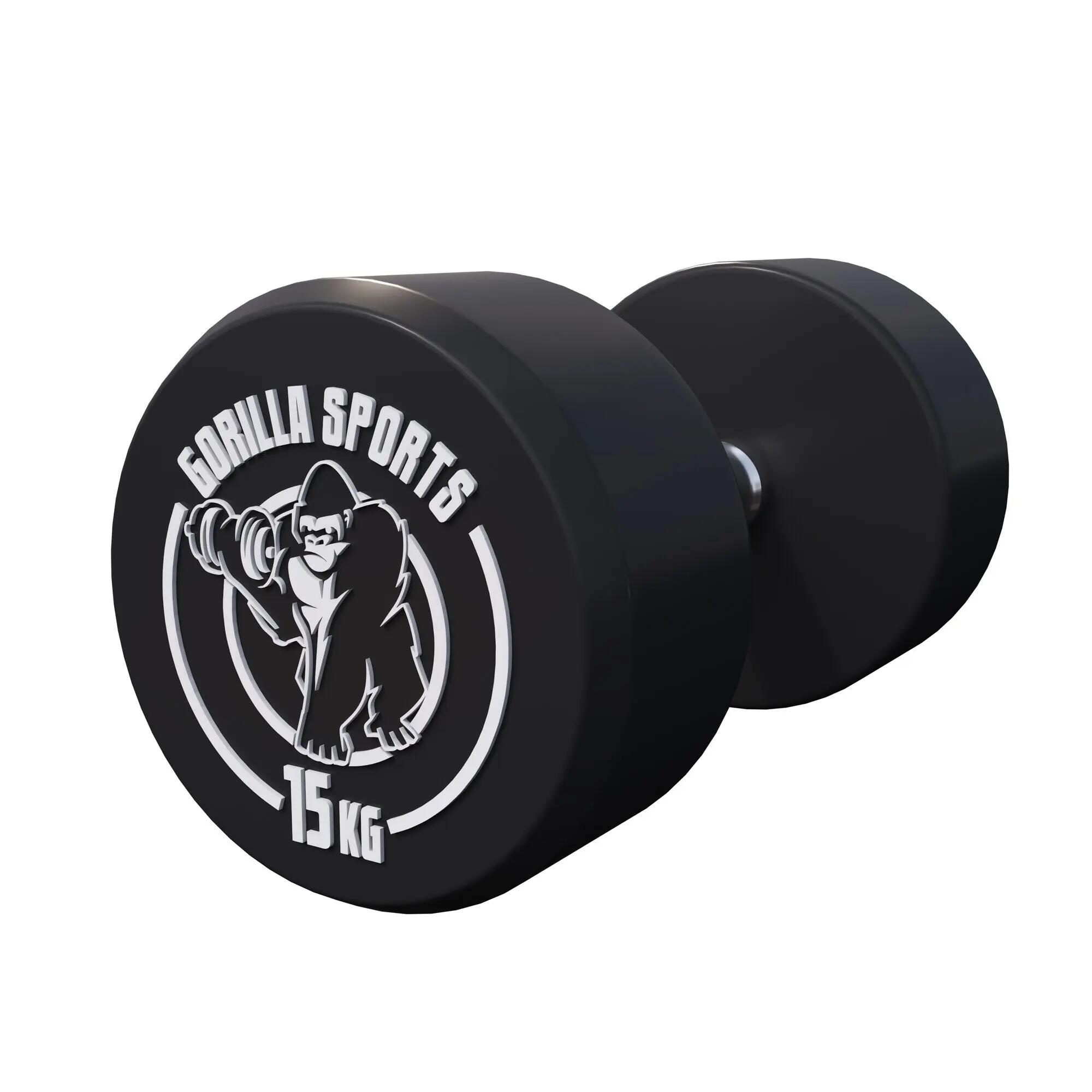 Zestaw hantli żeliwnych stałych Gorilla Sports 2x 15 kg 3/7