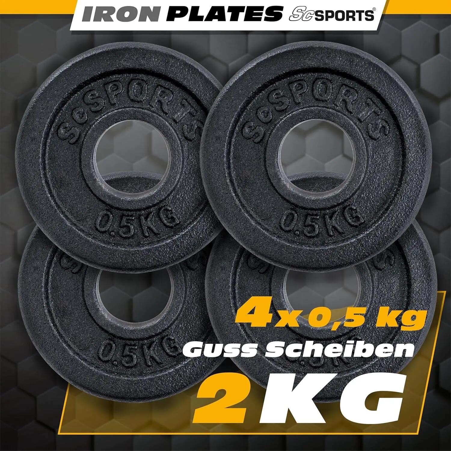 Hantelscheiben-Set 30/31 mm 2 KG (4 x 0.5 KG) 3/6