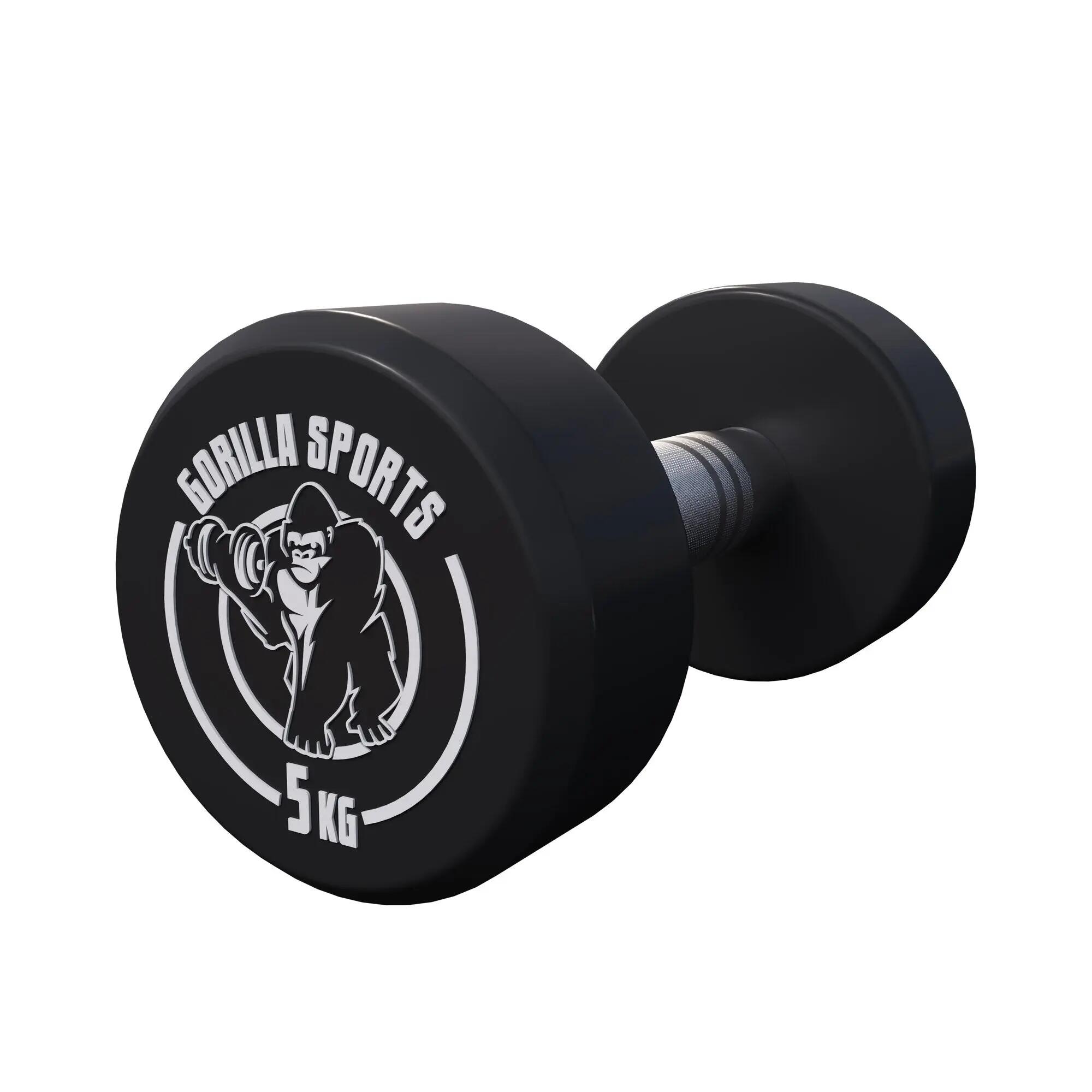 Zestaw hantli żeliwnych stałych Gorilla Sports 2x 5 kg 2/7