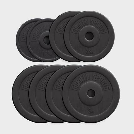 Zestaw obciążeń do treningu winylowych Gorilla Sports 30kg - 4x2,5kg, 4x5kg