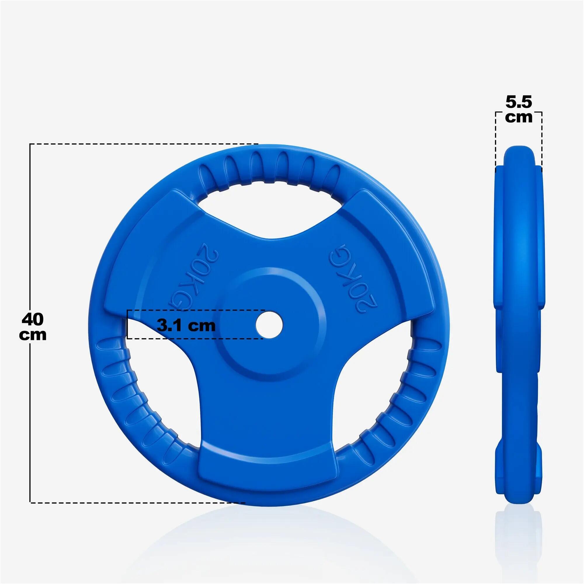 Gorilla Sports litinový pogumovaný činkový kotouč 20 kg 3/8