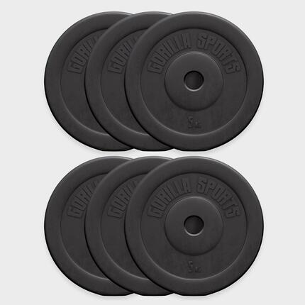 Zestaw obciążeń do treningu winylowych Gorilla Sports 30kg - 4x2,5kg, 4x5kg