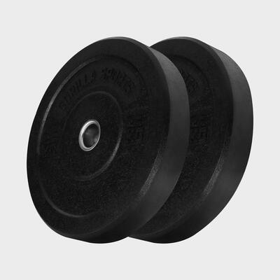 Bumper plates 2 x 25 kg - halterschijven - 50 kg - rubber - 50 mm