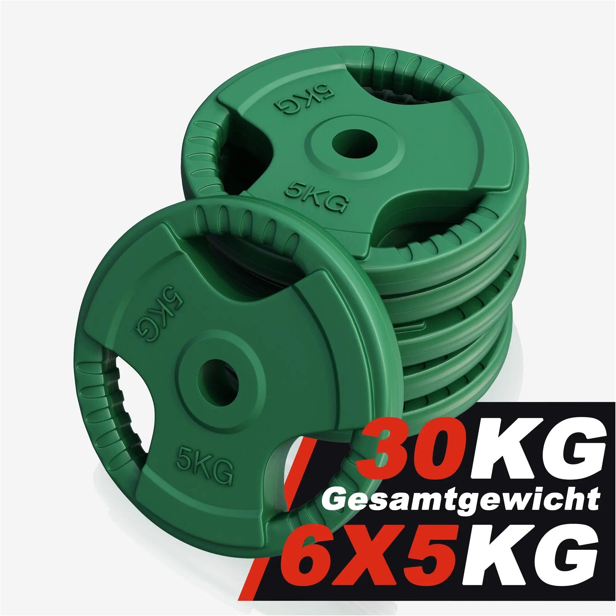 Zestaw 6x 5 kg gumowane obciążenia żeliwne 30mm GRIP 4/9