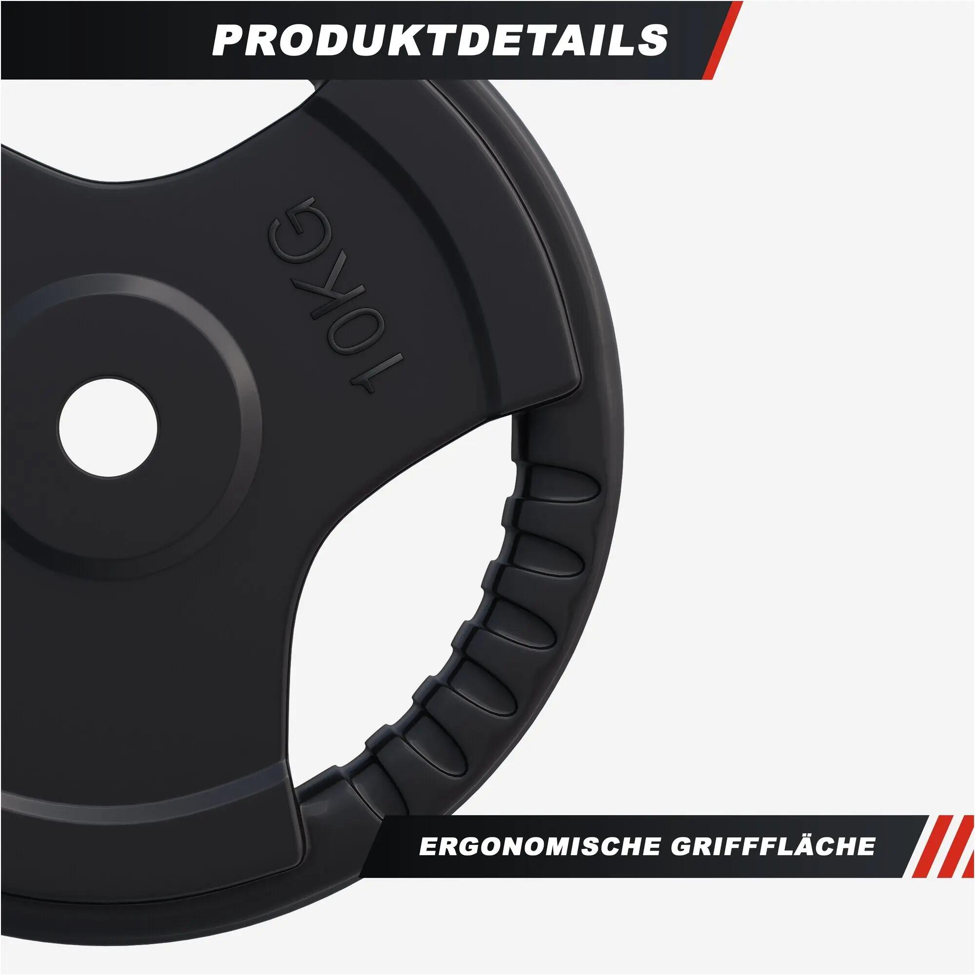 Hantelscheibe 30/31 mm Gummi Gripper 1,25-25 KG 2/8