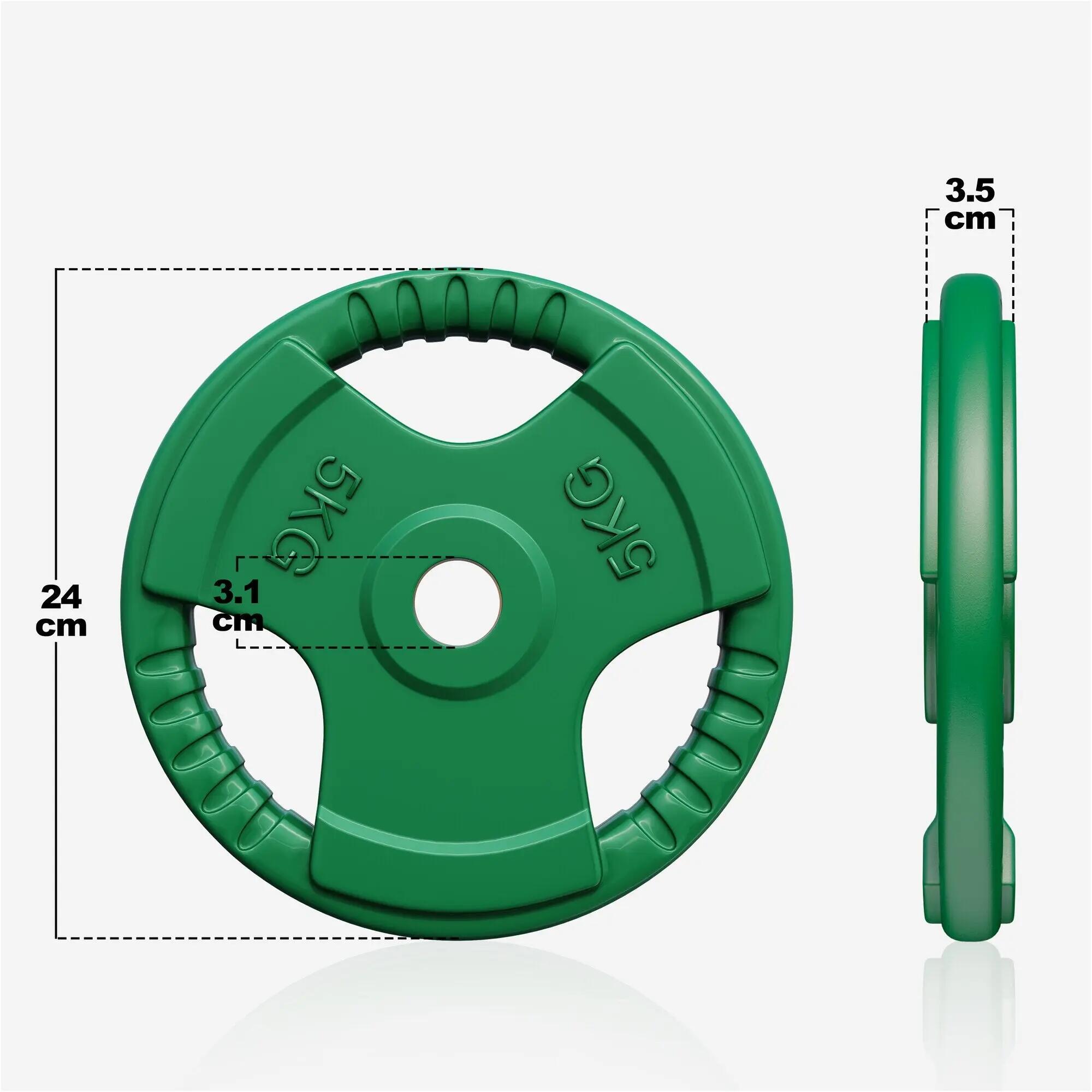 Hantelscheibe 30/31 mm Gummi Gripper 1,25-25 KG 3/8