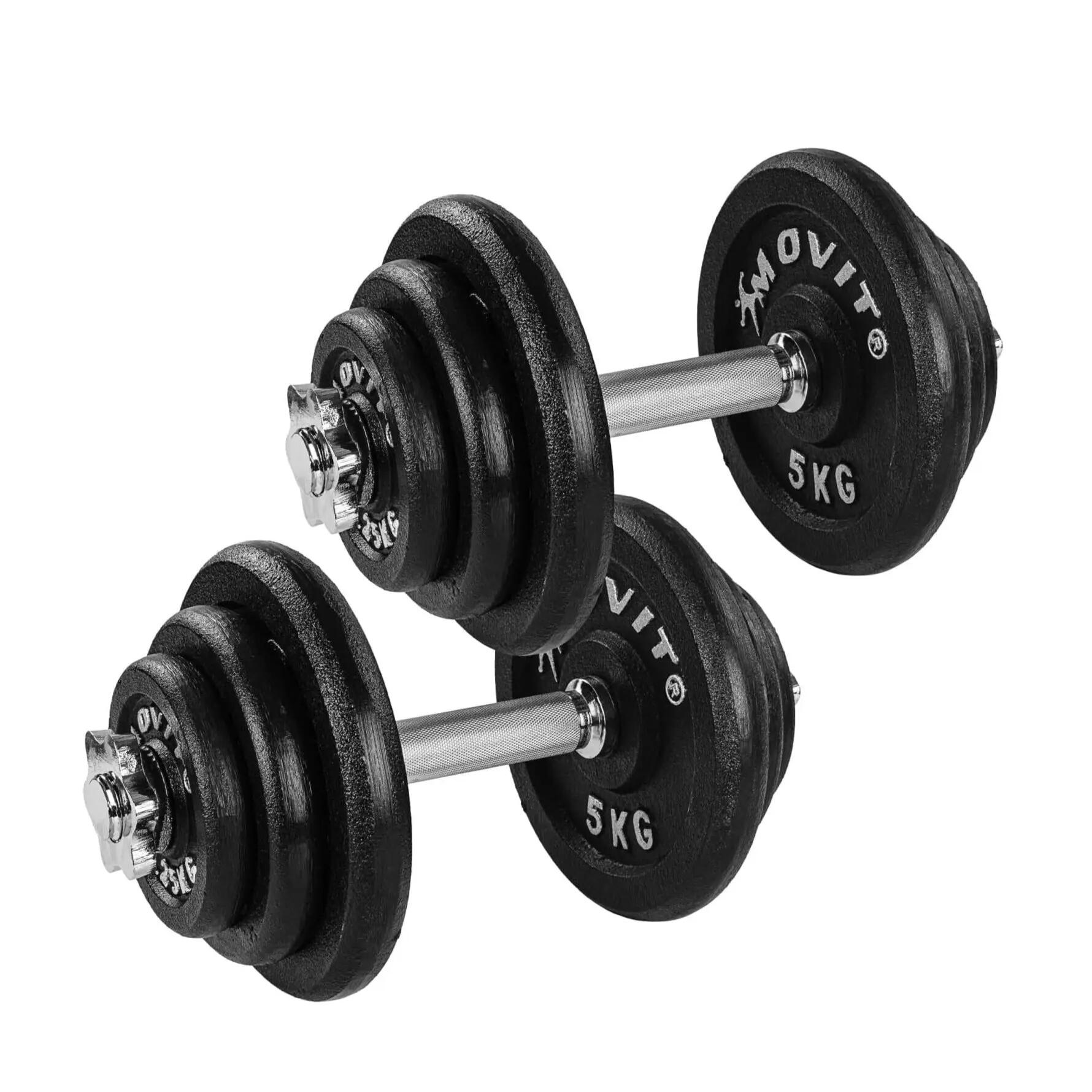 Haltères courts 2x10kg 2/7