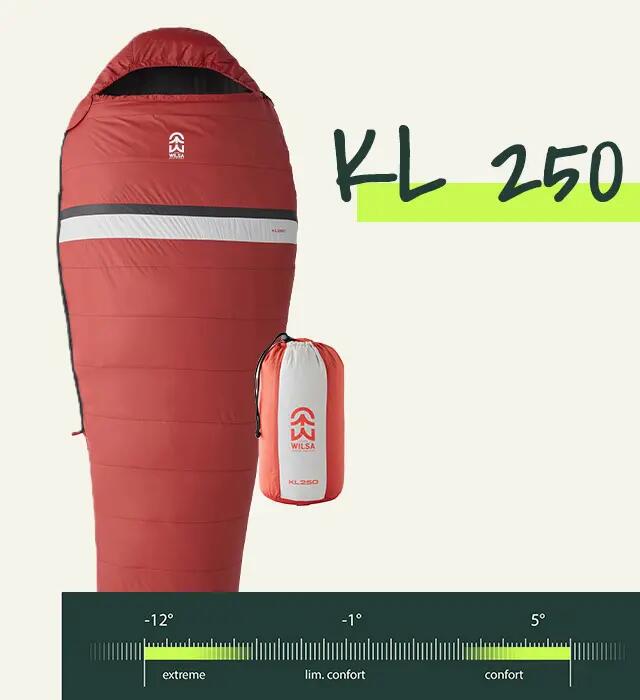Schlafsack - Kl 250 Zip Links, red 5/9