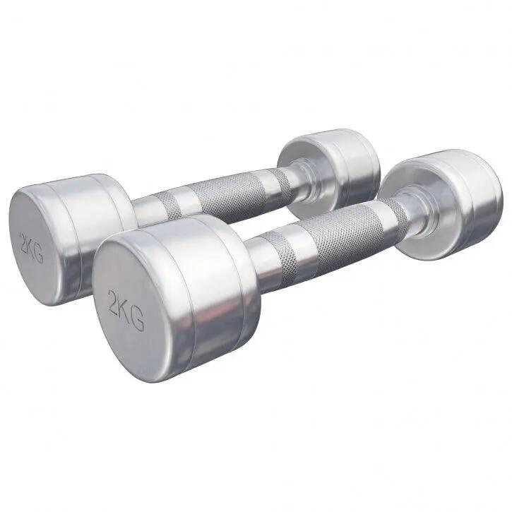 Set de 2 Gantere cromate cu greutate fixa de la 2kg -40 KG