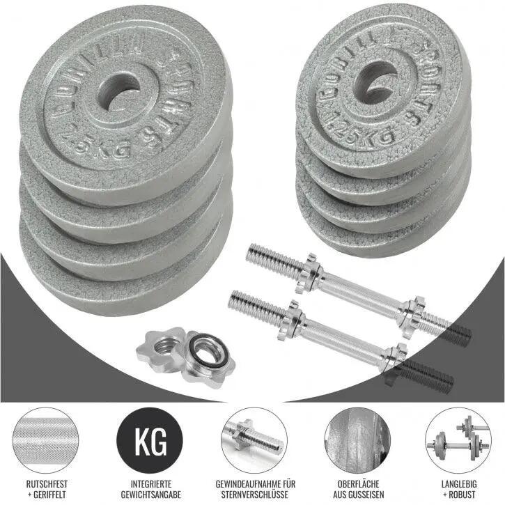 Dumbellset - Halterset - Gietijzer - 20 kg 7/7