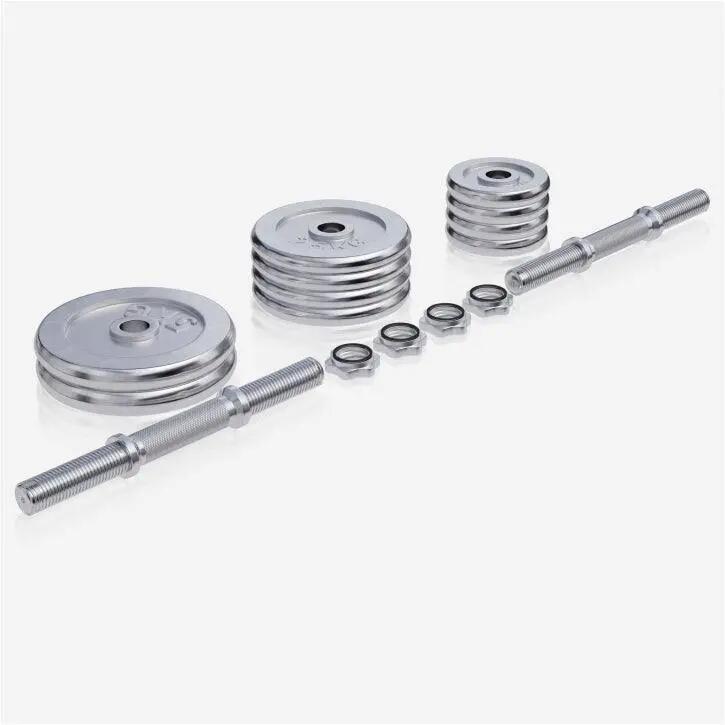 Set Dumbells 30 kg - Halterset - Chroom - 30 mm - Dumbbell 4/8
