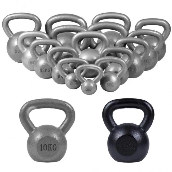 - Kettlebell - 8 kg - Gietijzer Zwart - Extra Stabiel 4/7