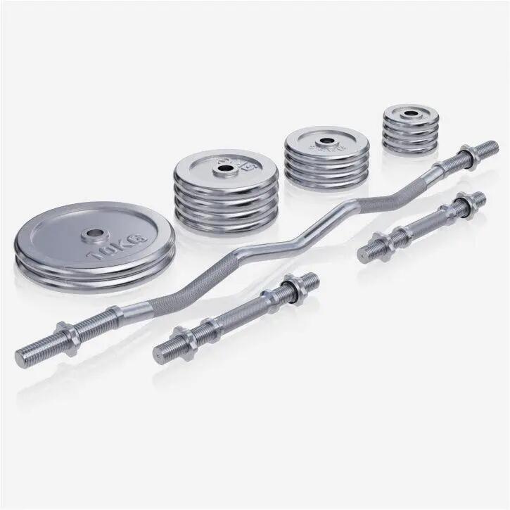EZ-curlset 70 kg - Chroom - Halter met gewichten -30 mm 3/9
