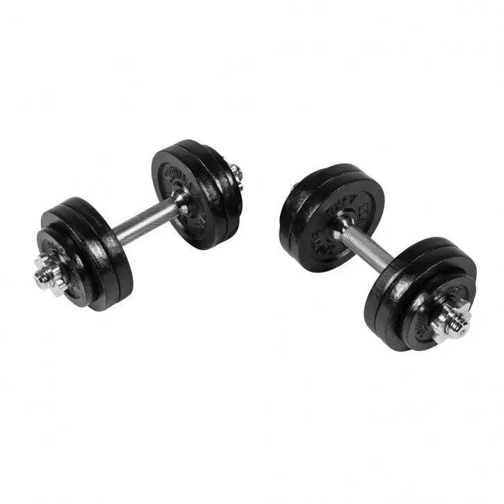 Haltères GORILLA SPORTS 30 kg fonte - 2 barres moletées, noir 7/13