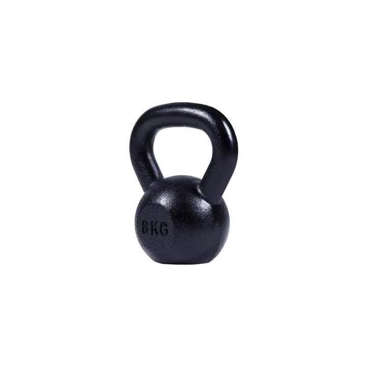 - Kettlebell - 8 kg - Gietijzer Zwart - Extra Stabiel 2/7