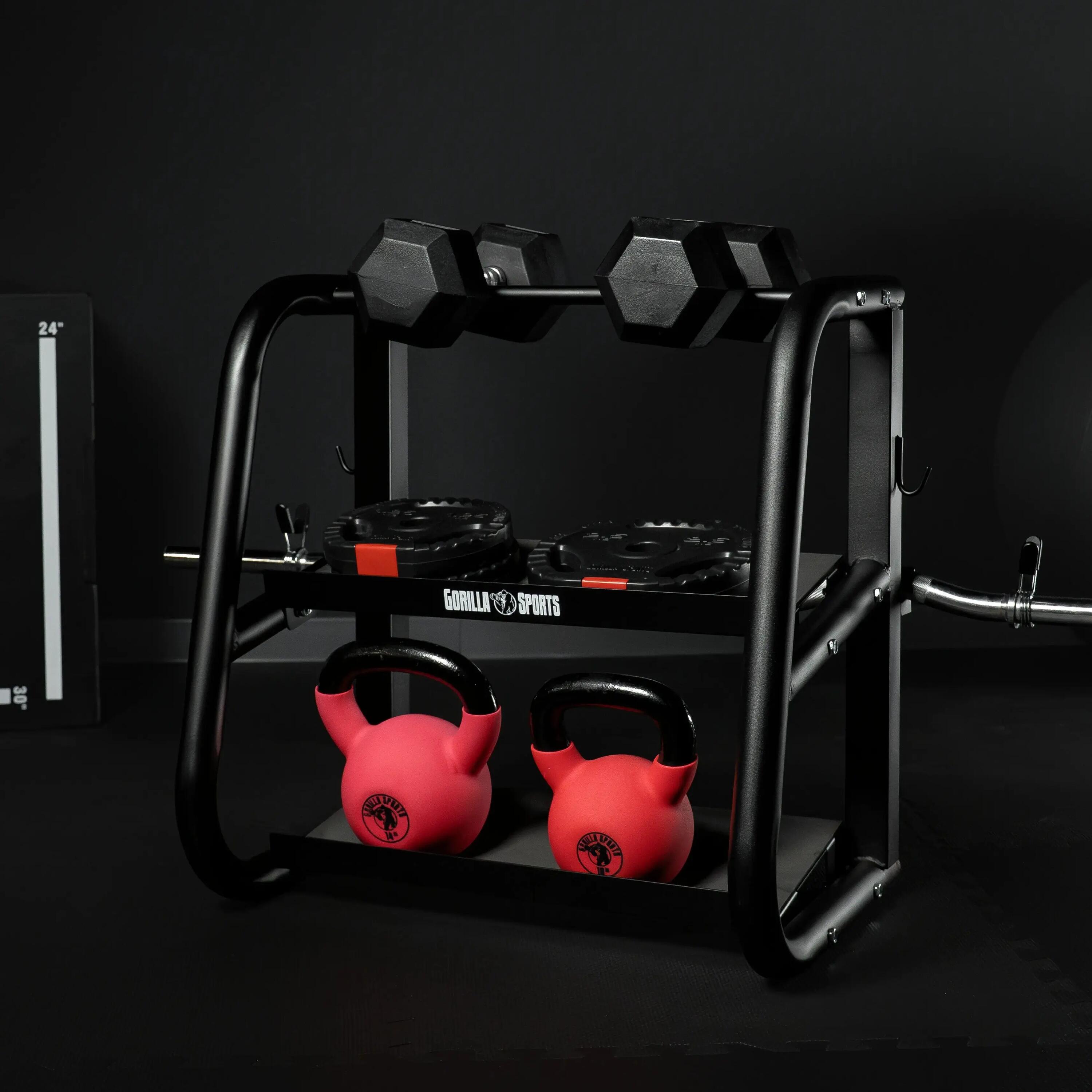 Rack Rangement - Support Halteres, Acier Rangement Poids, Charge Max 300 kg 7/9