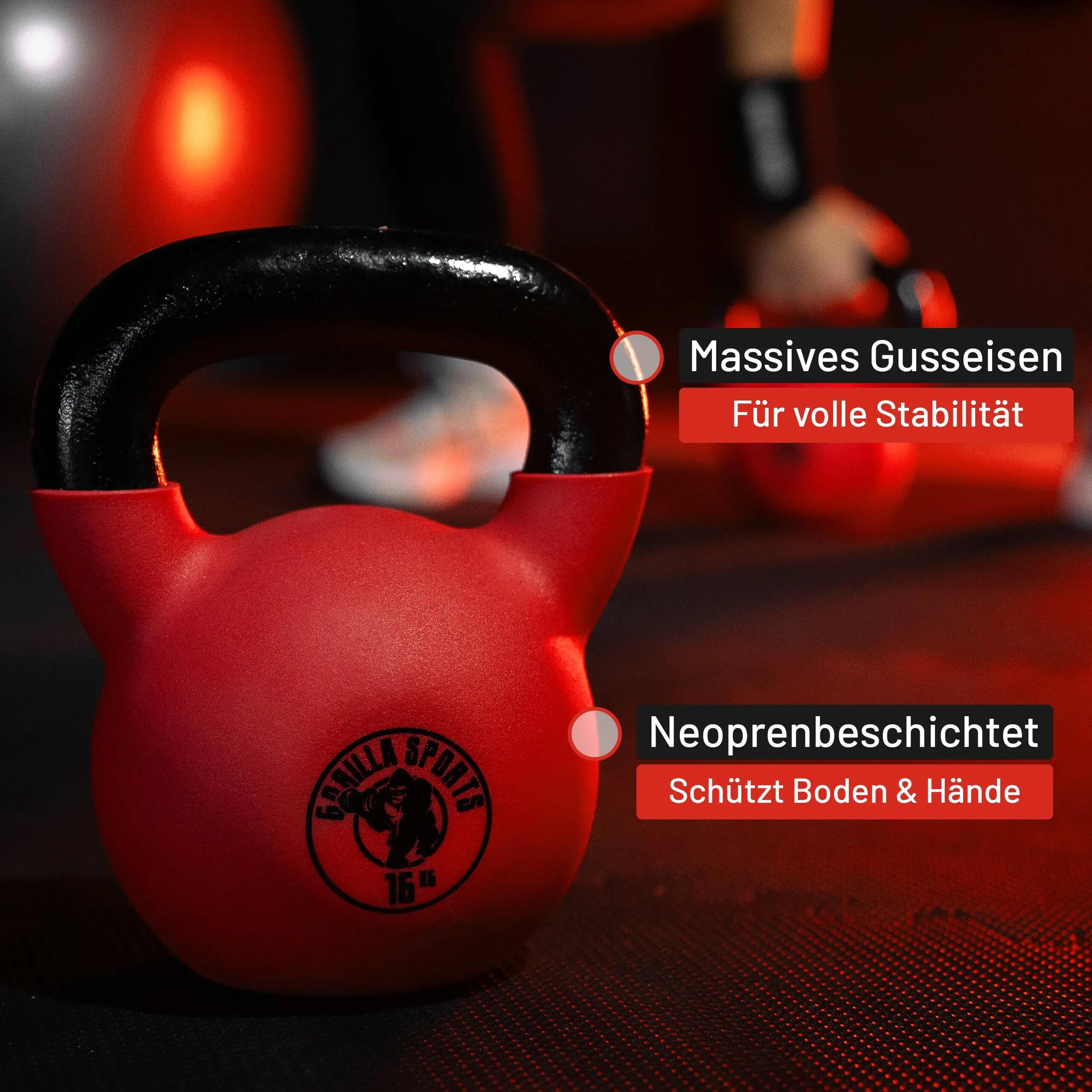 Kettlebell - Gietijzer (rubber coating) - 22 kg 4/7