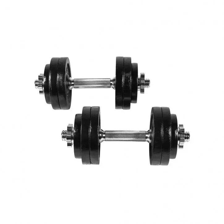 Haltères GORILLA SPORTS 30 kg fonte - 2 barres moletées, noir 2/13