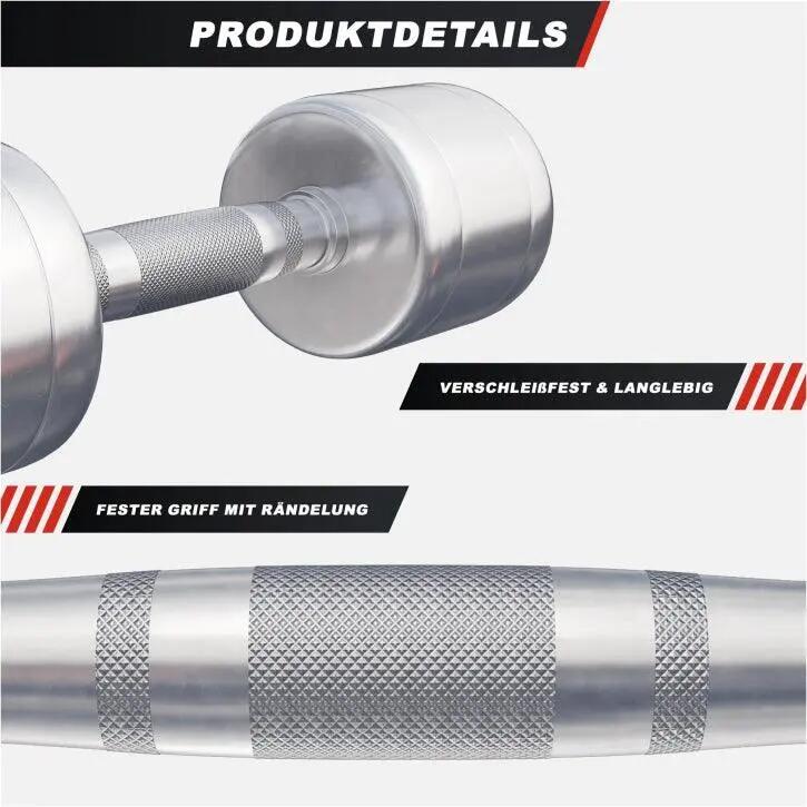 Dumbellset 16 kg - 2x8 kg - Halterset - Vaste dumbbells - Chroom 5/10