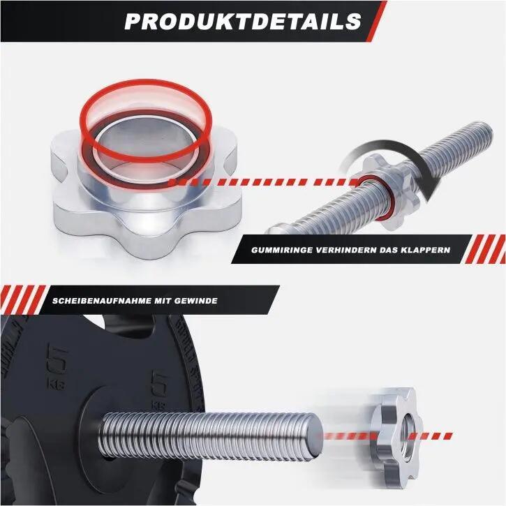 EZ curl Halterset 70 kg - Gripper Kunststof - Stang met gewichten 3/8