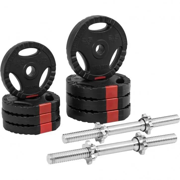 Haltères GORILLA SPORTS 20 kg plastique, barres 35 cm moletées 2/9