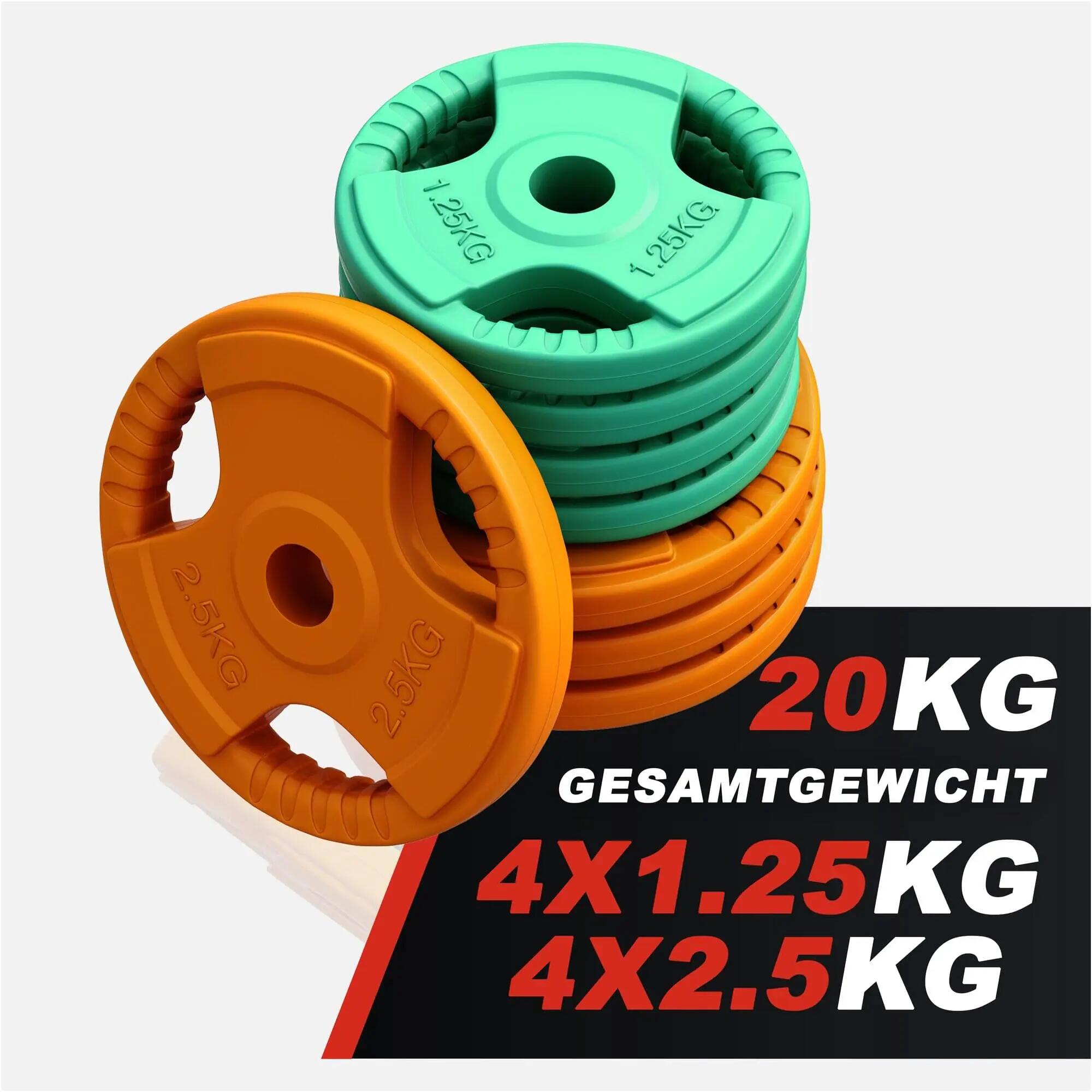 Dumbellset - Halterset - Gripper Gietijzer rubber coating - 20 kg 5/9