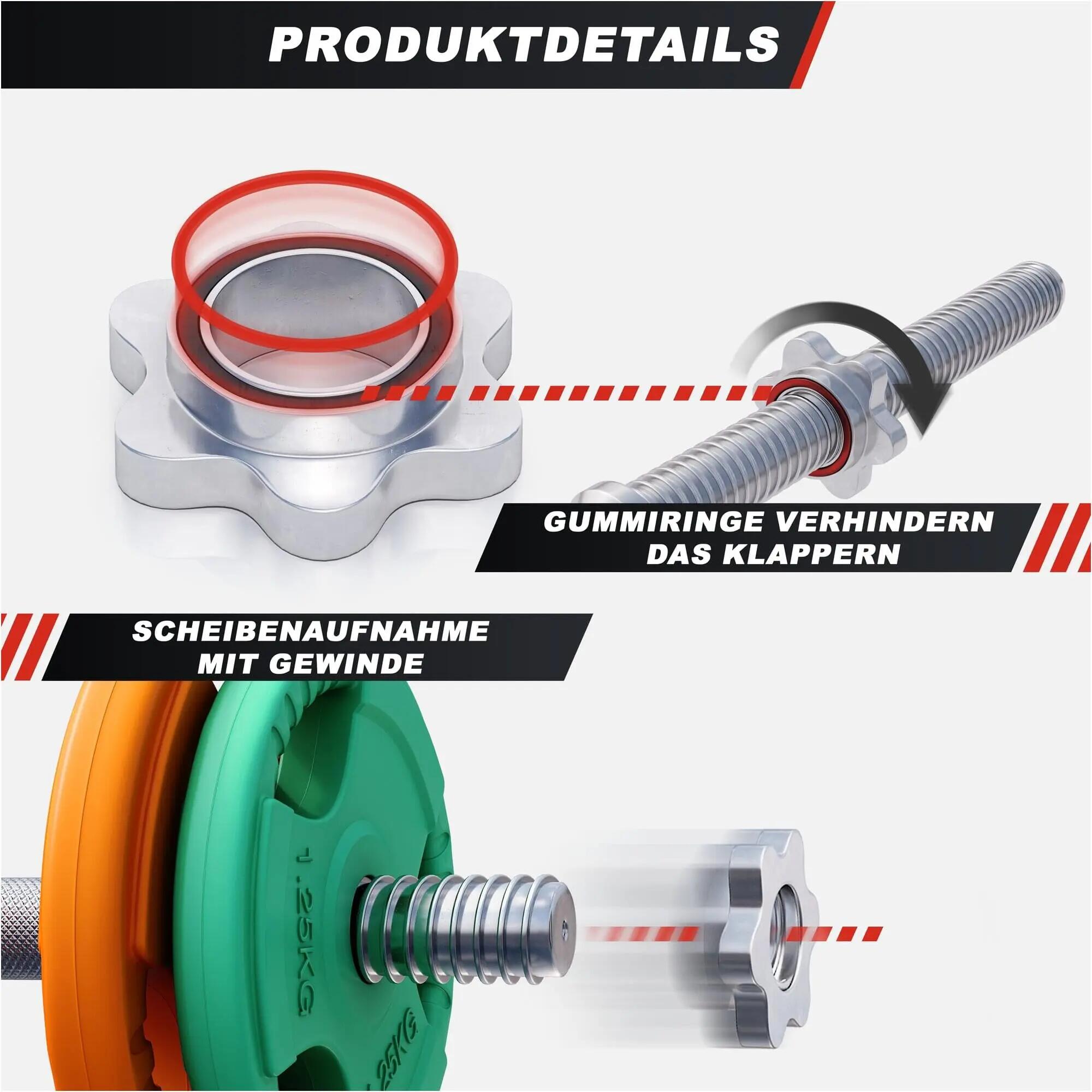 Dumbellset - Halterset - Gripper Gietijzer rubber coating - 20 kg 4/9