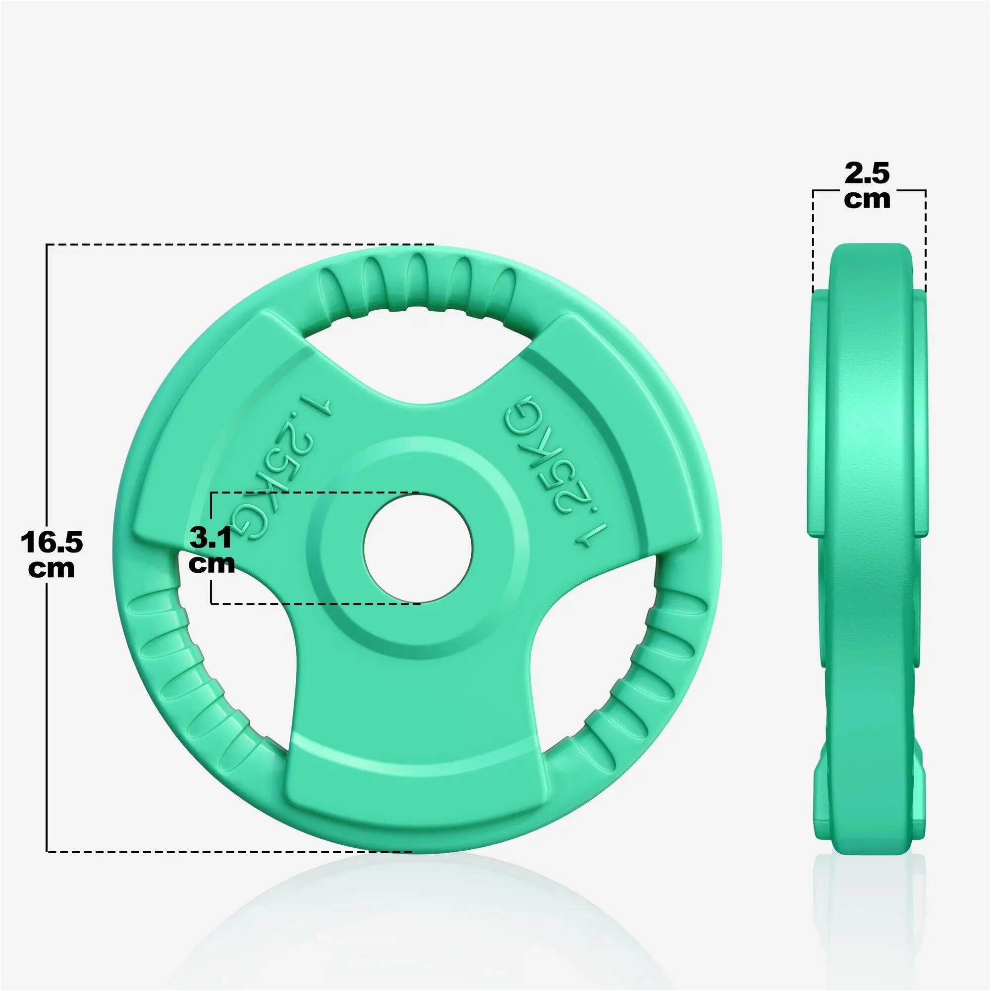 Obciążenie (1,25 - 25 kg) 31 mm talerz żeliwny ogumowany gripper Gorilla Sports 3/8