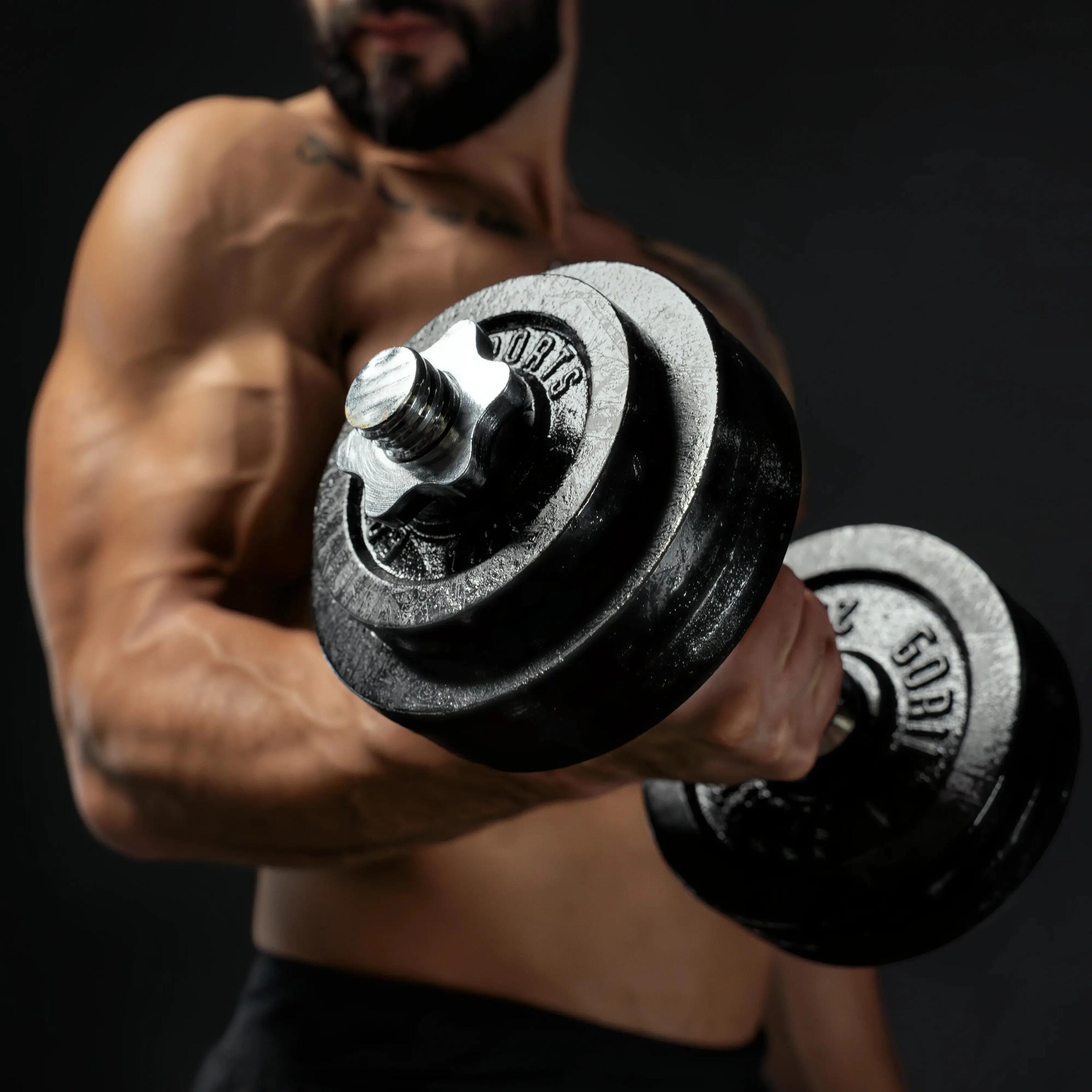 Haltères GORILLA SPORTS 30 kg fonte - 2 barres moletées, noir 11/13