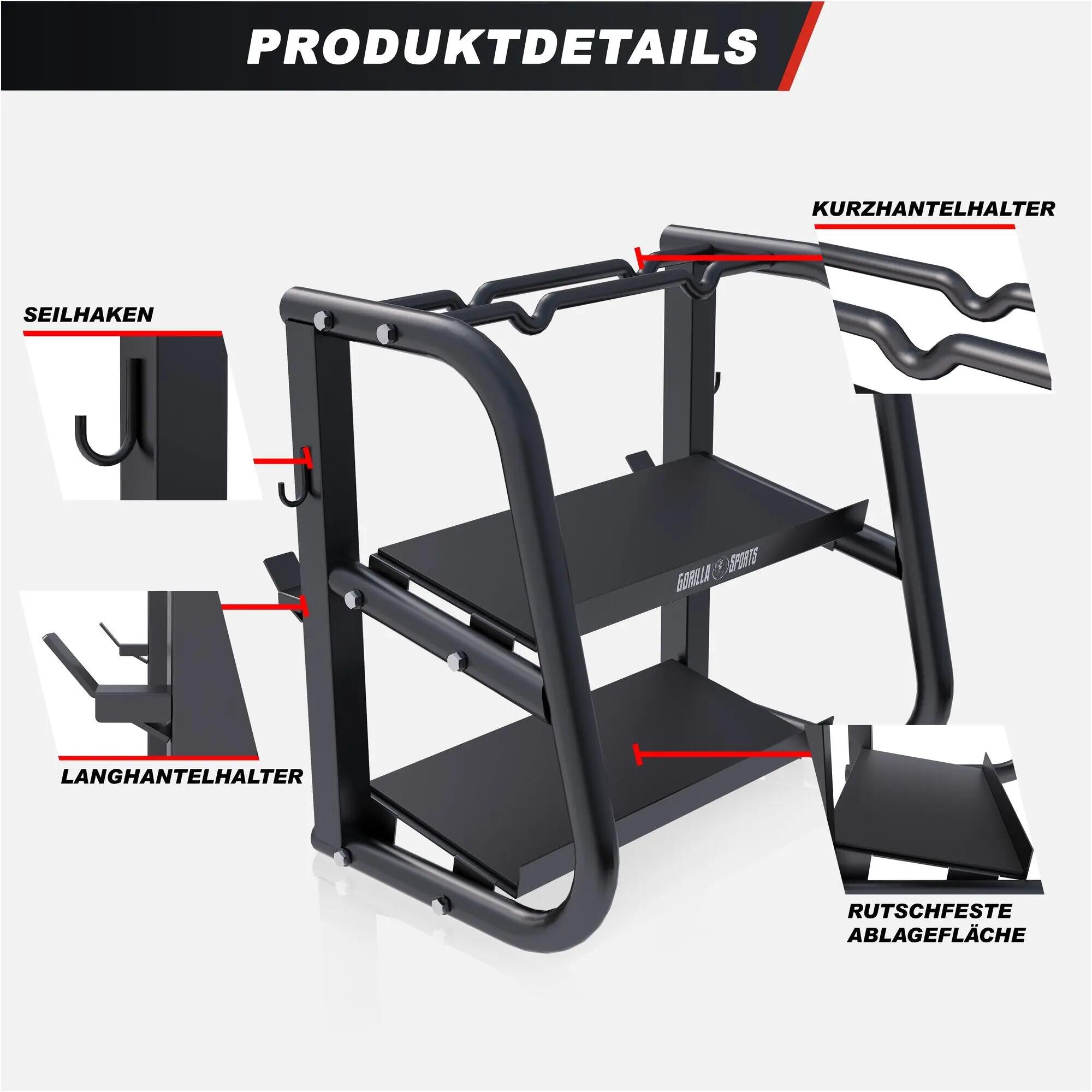 Rack Rangement - Support Halteres, Acier Rangement Poids, Charge Max 300 kg 3/9