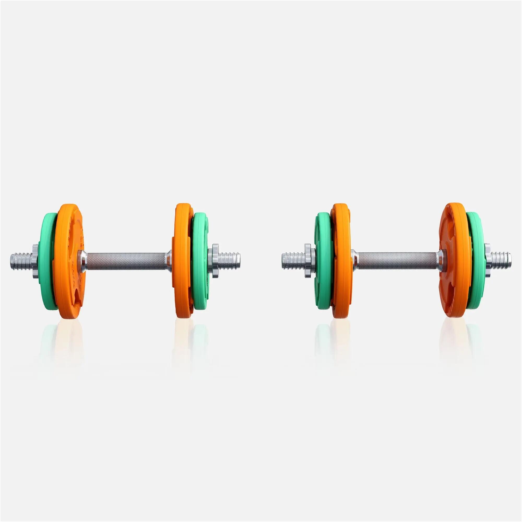 Dumbellset - Halterset - Gripper Gietijzer rubber coating - 20 kg 3/9