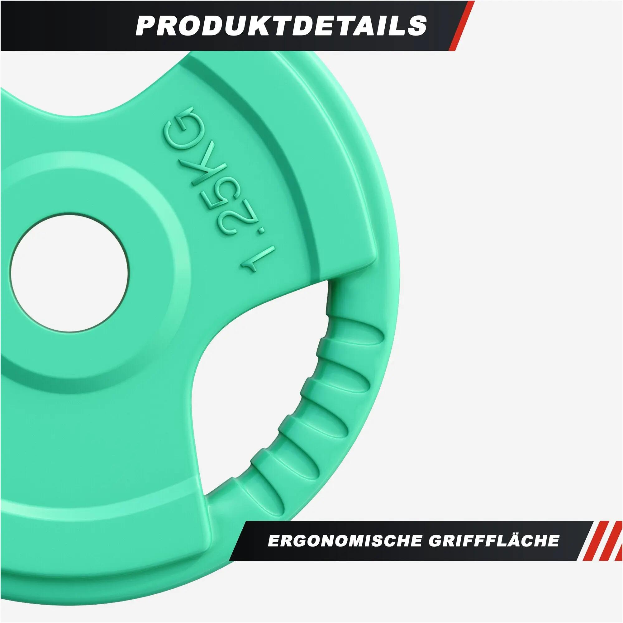 Obciążenie (1,25 - 25 kg) 31 mm talerz żeliwny ogumowany gripper Gorilla Sports 2/8