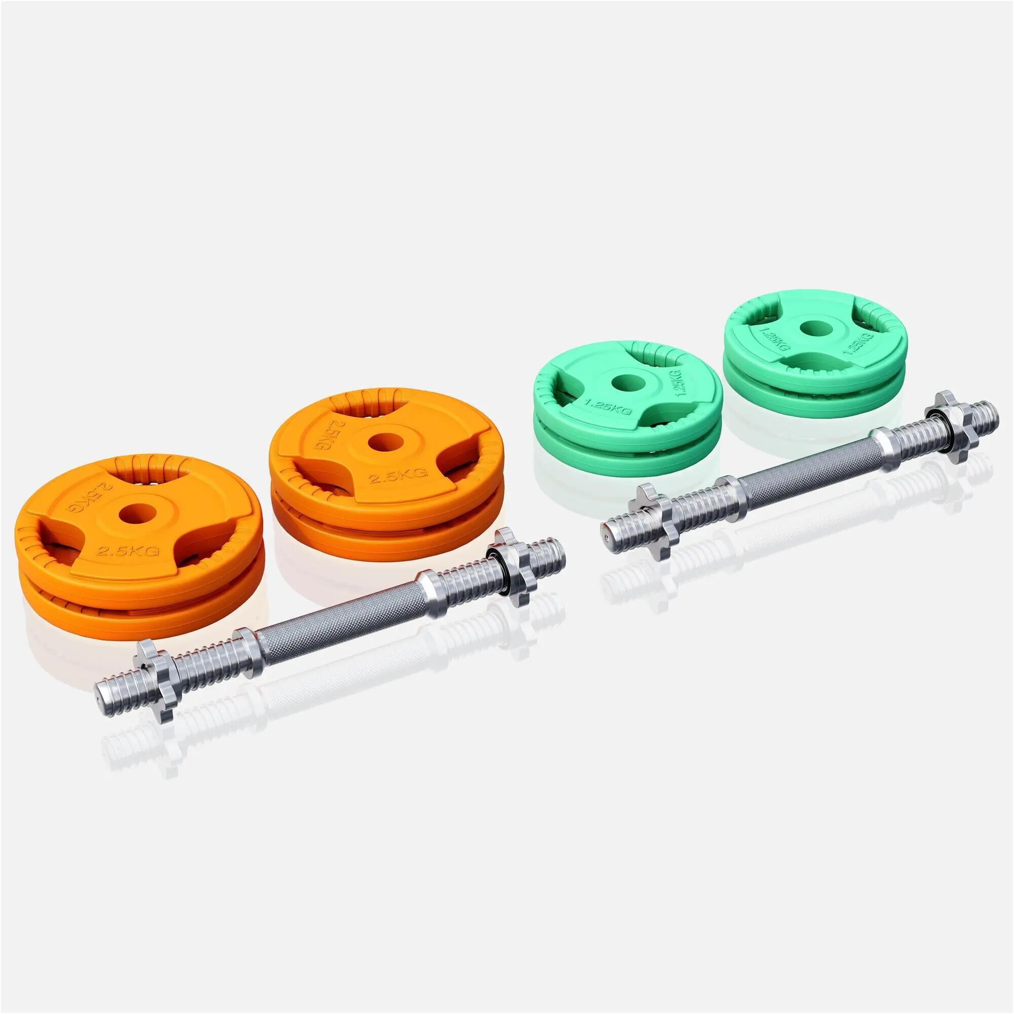 Dumbellset - Halterset - Gripper Gietijzer rubber coating - 20 kg 2/9